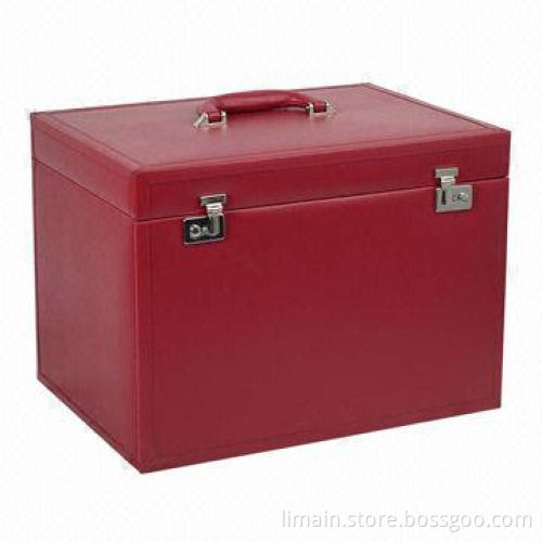 Leather Jewelry Box, Anti-tarnish Treated Interiors